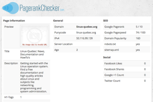 Online Pagerank and Social Signals Checker